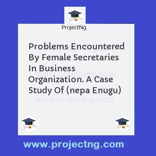 Problems Encountered By Female Secretaries In Business Organization. A Case Study Of (nepa Enugu)