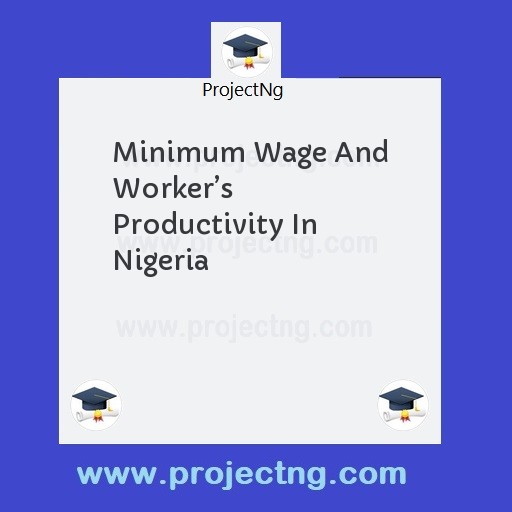 Minimum Wage And Workerâ€™s Productivity In Nigeria