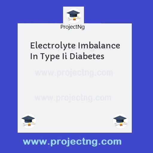 Electrolyte Imbalance In Type Ii Diabetes