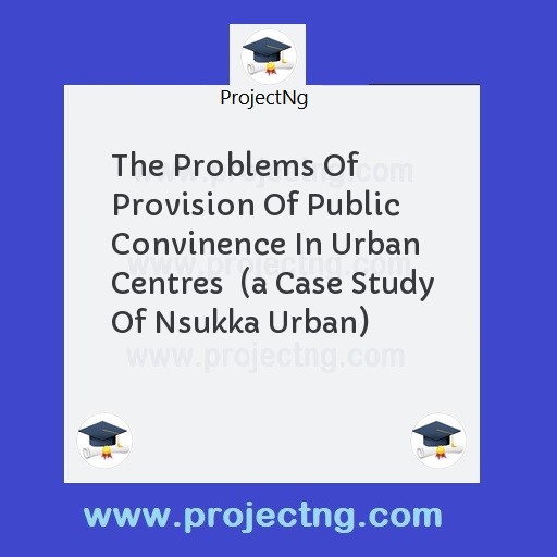 The Problems Of Provision Of Public Convinence In Urban Centres  
